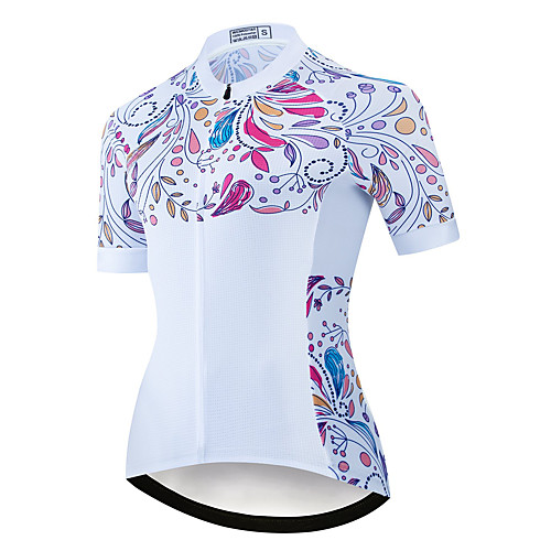 

21Grams Women's Short Sleeve Cycling Jersey Summer Spandex Polyester White Bike Jersey Top Mountain Bike MTB Road Bike Cycling Quick Dry Moisture Wicking Breathable Sports Clothing Apparel / Stretchy