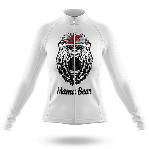 

21Grams Women's Long Sleeve Cycling Jersey Summer Spandex Polyester White Floral Botanical Animal Bike Jersey Top Mountain Bike MTB Road Bike Cycling Quick Dry Moisture Wicking Breathable Sports