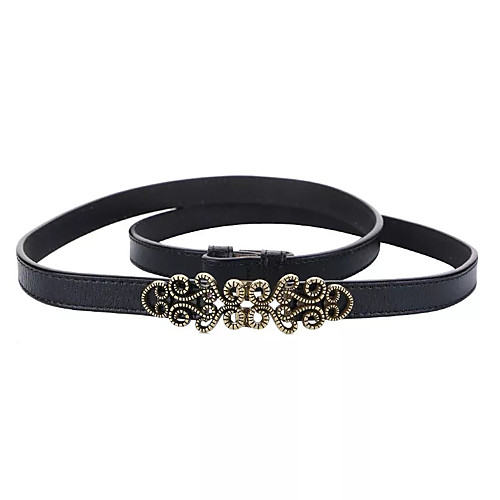 

wholesale double buckle black and brown retro thin belt, decorative skirt, all-match small waist seal, two-layer cowhide leather female belt