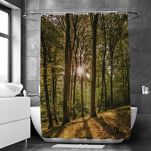 

Waterproof Fabric Shower Curtain Bathroom Decoration and Modern and Landscape 72 Inch