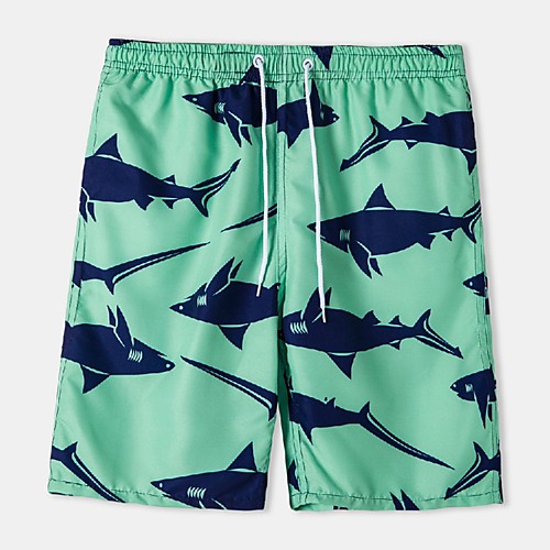 

Men's Casual Daily Holiday Shorts Pants Graphic Shark Short Light Green
