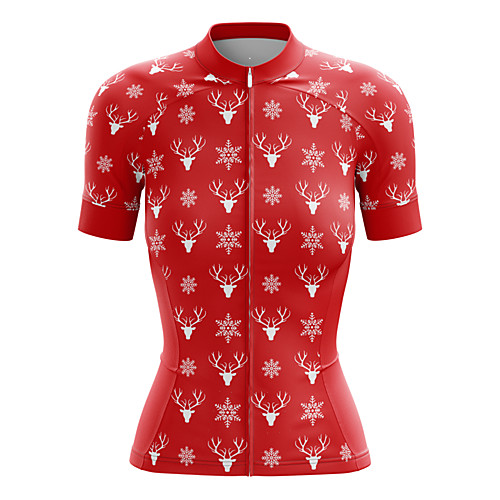 

21Grams Women's Short Sleeve Cycling Jersey Summer Spandex Polyester Red Bike Jersey Top Mountain Bike MTB Road Bike Cycling Quick Dry Moisture Wicking Breathable Sports Clothing Apparel / Stretchy