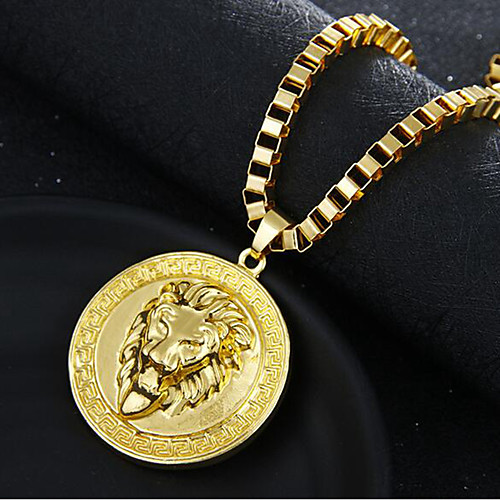 

Women's Men's Pendant Necklace Long Necklace Round Cut Trendy Alloy Gold 80 cm Necklace Jewelry 1pc For Festival