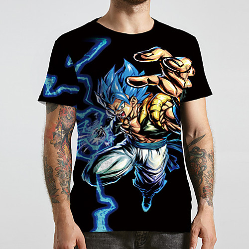 

Men's Unisex Tee T shirt Shirt 3D Print Anime Graphic Prints Plus Size Print Short Sleeve Casual Tops Basic Designer Big and Tall Round Neck Black / Summer