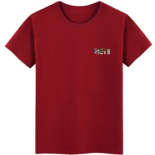 

Men's Unisex Tee T shirt Hot Stamping Graphic Prints Character Plus Size Print Short Sleeve Casual Tops 100% Cotton Basic Designer Big and Tall White Black Wine