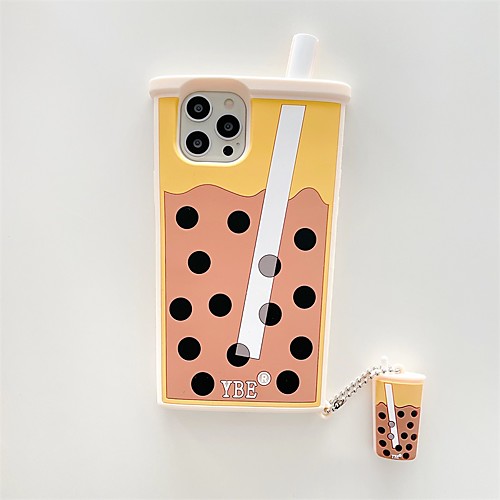 

Phone Case For Apple Back Cover iPhone 12 Pro Max 11 SE 2020 X XR XS Max 8 7 With Keychain Shockproof Dustproof Cartoon Food Silica Gel