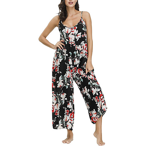 

Women's Plus Size Casual / Daily 2021 Light Blue Leopard Light leopard Jumpsuit Pattern Cotton