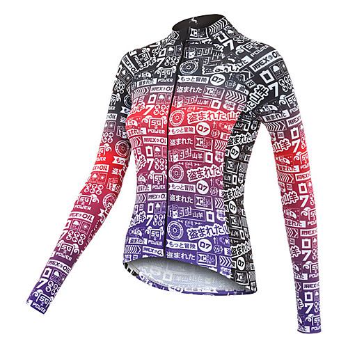 

21Grams Women's Long Sleeve Cycling Jersey Spandex Polyester Purple Gradient Bike Jersey Top Mountain Bike MTB Road Bike Cycling Quick Dry Moisture Wicking Breathable Sports Clothing Apparel