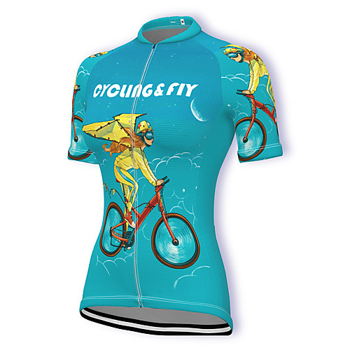 

21Grams Women's Short Sleeve Cycling Jersey Summer Spandex Polyester Blue Bike Jersey Top Mountain Bike MTB Road Bike Cycling Quick Dry Moisture Wicking Breathable Sports Clothing Apparel / Stretchy