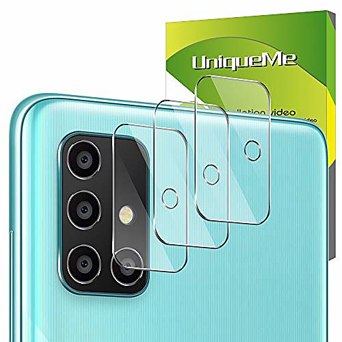 

uniqueme [3 pieces] protective film for samsung galaxy a71 4g / 5g tempered glass camera, [easy installation] tempered glass samsung galaxy a71 screen protector.