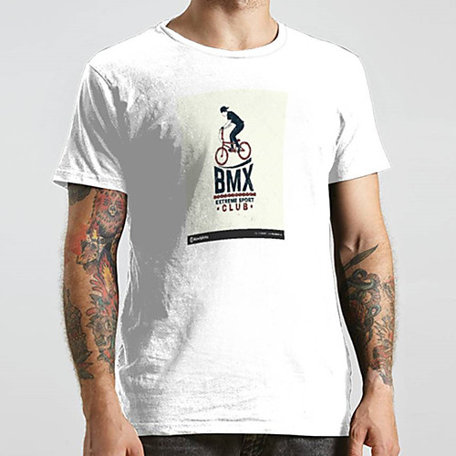 

Men's Unisex Tee T shirt Hot Stamping Graphic Prints Bicycle Old Man Letter Plus Size Print Short Sleeve Casual Tops Basic Fashion Designer Big and Tall White
