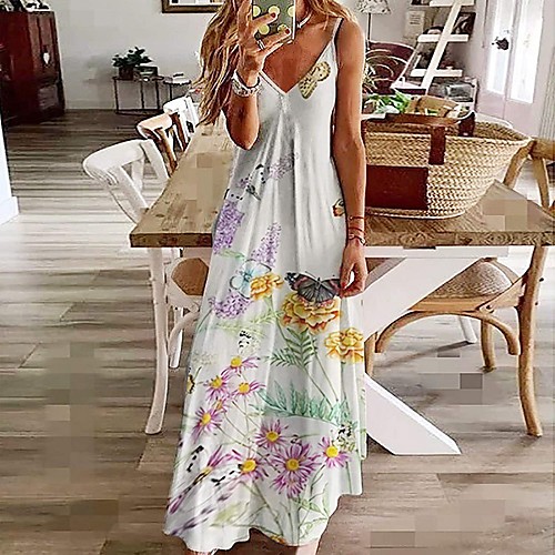 

Women's Strap Dress Maxi long Dress Flower 1 Flower 2 Flower 3 Flower 4 Flower 5 Flower 6 Flower 7 Sleeveless Flower Summer Casual 2021 S M L XL XXL