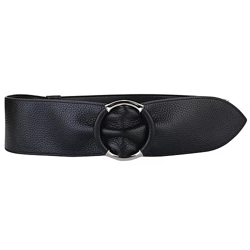

Women's Wide Belt Vacation Park Black Red Belt Solid Color / Brown