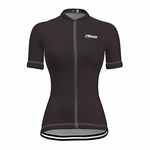 

21Grams Women's Short Sleeve Cycling Jersey Summer Spandex Polyester Coffee Solid Color Bike Jersey Top Mountain Bike MTB Road Bike Cycling Quick Dry Moisture Wicking Breathable Sports Clothing