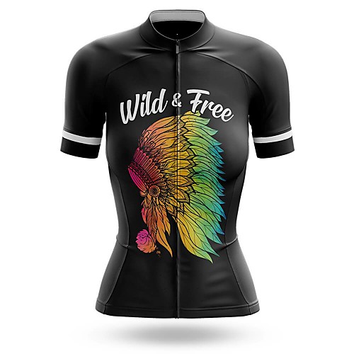 

21Grams Women's Short Sleeve Cycling Jersey Summer Spandex Polyester Black Bike Jersey Top Mountain Bike MTB Road Bike Cycling Quick Dry Moisture Wicking Breathable Sports Clothing Apparel / Stretchy