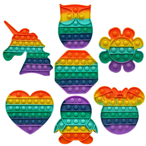 

3 pcs Pop Fidget Reliver Stress Toys Rainbow Push It Bubble Antistress Toys Adult Children Sensory Toy To Relieve Autism