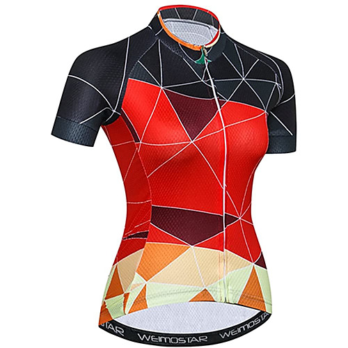 

21Grams Women's Short Sleeve Cycling Jersey Summer Spandex Polyester Black / Red Bike Jersey Top Mountain Bike MTB Road Bike Cycling Quick Dry Moisture Wicking Breathable Sports Clothing Apparel