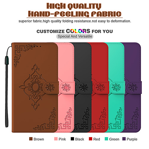 

Phone Case For Apple Full Body Case iPhone 12 Pro Max 11 SE 2020 X XR XS Max 8 7 6 Card Holder Shockproof Dustproof Solid Colored Geometric Pattern PU Leather