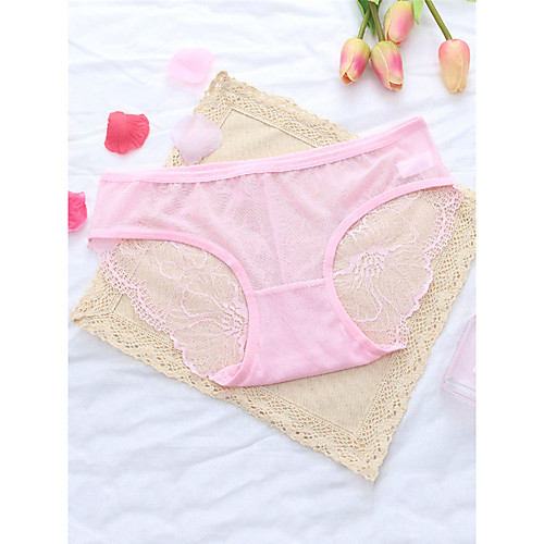 

Women's Lace Brief Micro-elastic Low Waist 1 PC Yellow M