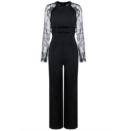 

Women's Black Jumpsuit Solid Colored