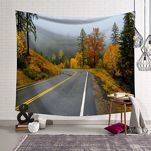 

Road Landscape Tree Wall Tapestry Art Decor Blanket Curtain Hanging Home Bedroom Living Room Decoration Polyester