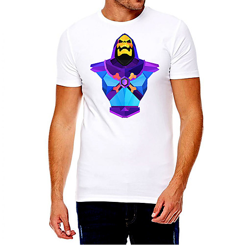 

Men's Unisex Tee T shirt Hot Stamping Graphic Prints Ghost Plus Size Print Short Sleeve Casual Tops Cotton Basic Fashion Designer Big and Tall White