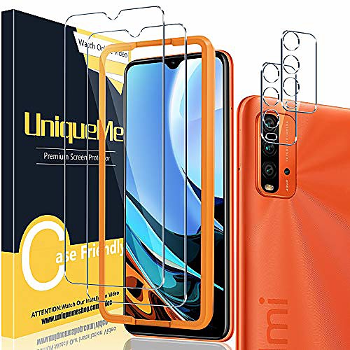 

[2 2 pieces] unique protective film compatible with xiaomi redmi 9t armored glass with installation tool xiaomi redmi 9t camera armored glass screen protector.