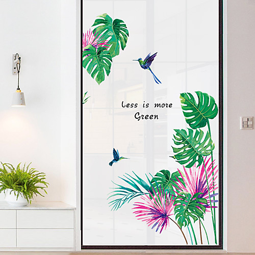 

Floral Plants Wall Stickers Study Room Bedroom Pre-pasted PVC Home Decoration Wall Decal 1pc
