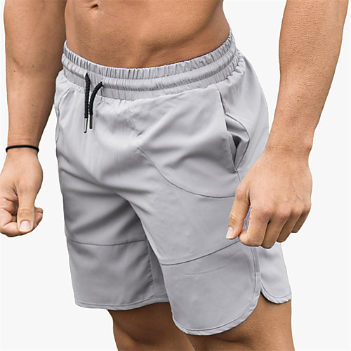

Men's Sporty Casual / Sporty Streetwear Quick Dry Breathable Soft Daily Sports Chinos Shorts Bermuda shorts Pants Solid Color Short Drawstring Elastic Waist Green Light Grey Black Dark Gray Red