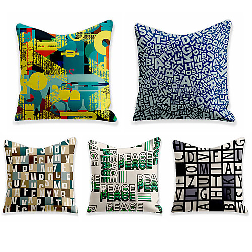 

Double Side Cushion Cover 5PC Soft Decorative Square Throw Pillow Cover Cushion Case Pillowcase for Sofa Bedroom Superior Quality Machine Washable