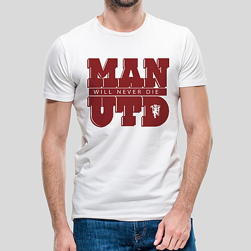 

Men's Unisex Tee T shirt Hot Stamping Graphic Prints Letter Plus Size Print Short Sleeve Casual Tops Cotton Basic Fashion Designer Big and Tall White