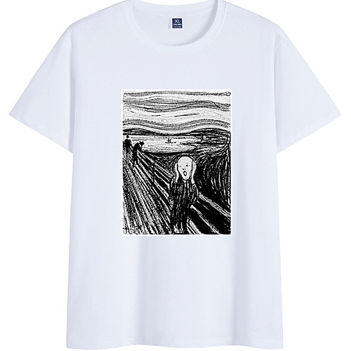 

Men's Unisex Tee T shirt Hot Stamping Graphic Prints Plus Size Short Sleeve Casual Tops 100% Cotton Basic Vintage Designer Big and Tall White Black Red