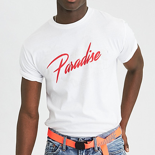 

Men's Unisex Tee T shirt Hot Stamping Graphic Prints Letter Plus Size Print Short Sleeve Casual Tops Cotton Simple Basic Designer Big and Tall White
