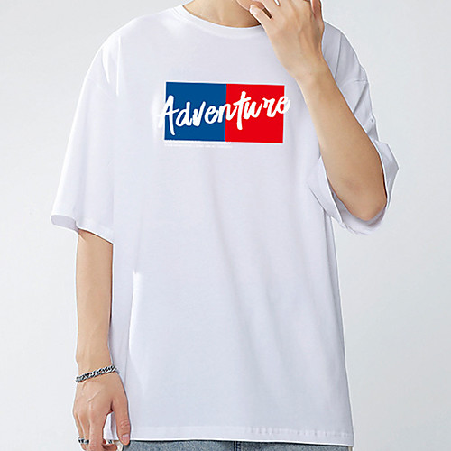 

Men's Unisex Tee T shirt Hot Stamping Graphic Prints Letter Plus Size Short Sleeve Casual Tops 100% Cotton Basic Vintage Designer Big and Tall White Black Yellow