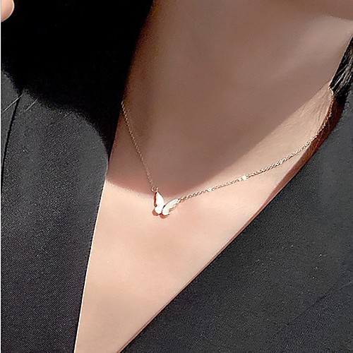

Butterfly Choker Necklace Classic Butterfly Simple Fashion European Sweet Acrylic Alloy Gold 50-60 cm Necklace Jewelry 1pc For Anniversary Street Prom Birthday Party Festival