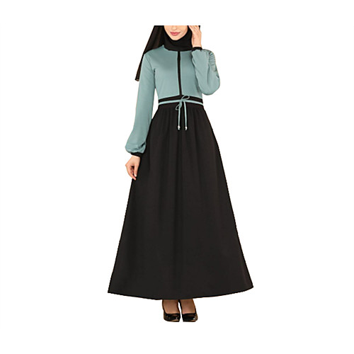 

Women's Swing Dress Maxi long Dress Light card army green (without headscarf) Light card Cailan (without headscarf) PinkPurple (without turban) Bean green black (without headscarf) Black