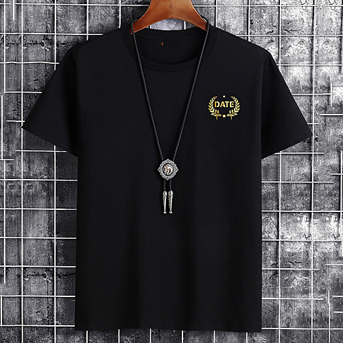 

Men's Unisex Tee T shirt Hot Stamping Graphic Prints Letter Plus Size Print Short Sleeve Casual Tops Cotton Basic Fashion Designer Big and Tall White Black Khaki
