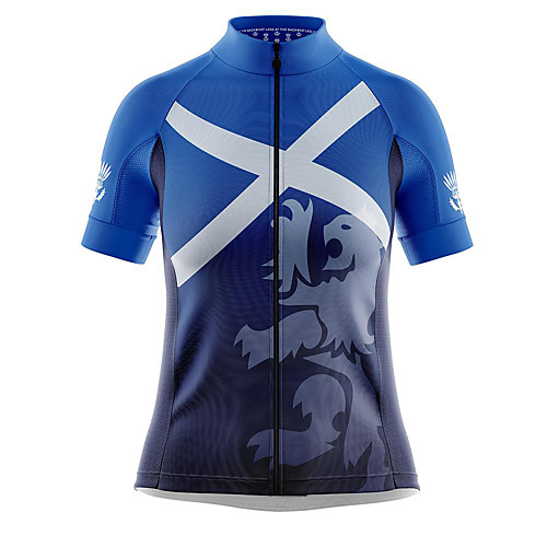 

21Grams Women's Short Sleeve Cycling Jersey Summer Spandex Polyester Blue Gradient Animal Bike Jersey Top Mountain Bike MTB Road Bike Cycling Quick Dry Moisture Wicking Breathable Sports Clothing