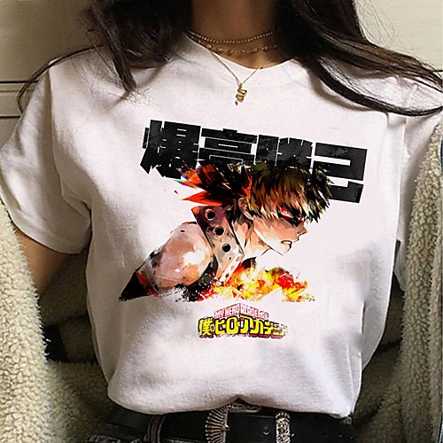 

Inspired by My Hero Academia / Boku No Hero Cosplay Anime Cartoon Polyester / Cotton Blend Print Harajuku Graphic Kawaii T-shirt For Women's / Men's