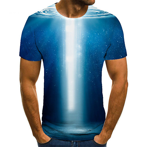 

Men's Unisex Tee T shirt 3D Print Graphic Prints Streamer Plus Size Print Short Sleeve Casual Tops Basic Fashion Designer Big and Tall Blue