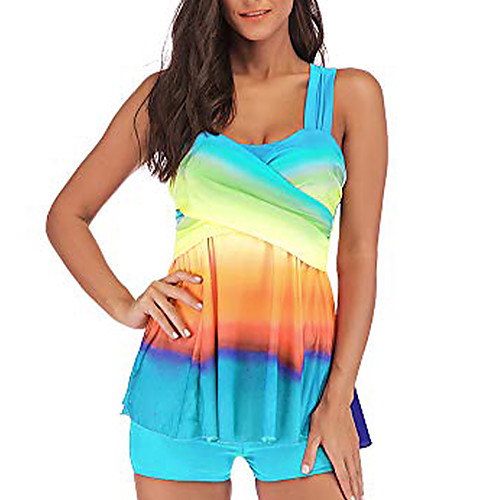 

Women's Beach Wear Swimwear Swimsuit Color Block Purple Green Sky Blue Royal Blue Rose Red Swimwear Bathing Suits / 2 Piece