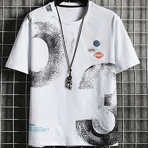

Men's Unisex Tee T shirt Hot Stamping Graphic Prints Letter Plus Size Print Short Sleeve Casual Tops Cotton Basic Fashion Designer Big and Tall White Black Dark Gray