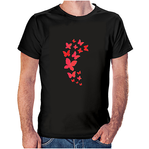 

Men's Unisex Tee T shirt Hot Stamping Butterfly Graphic Prints Animal Plus Size Print Short Sleeve Casual Tops Cotton Basic Fashion Designer Big and Tall Wine White Black