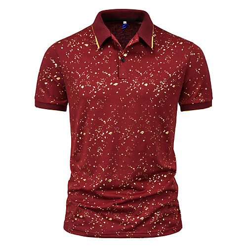 

Men's Golf Shirt Tennis Shirt Other Prints Polka Dot Short Sleeve Casual Tops Simple Classic Wine White Black