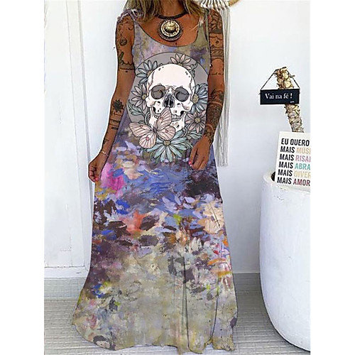 

Women's A Line Dress Knee Length Dress Picture color 1 Picture color 2 Picture color 3 Picture color 4 Sleeveless Print Spring Summer Casual / Daily 2021 S M L XL XXL