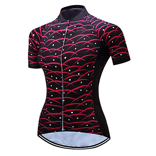 

21Grams Women's Short Sleeve Cycling Jersey Summer Spandex Polyester Black / Red Bike Jersey Top Mountain Bike MTB Road Bike Cycling Quick Dry Moisture Wicking Breathable Sports Clothing Apparel