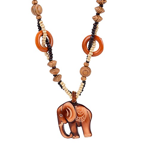 

Women's Long Necklace Vintage Wood Picture color 64 cm Necklace Jewelry 1pc For Festival