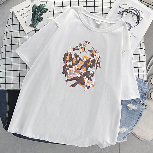 

Inspired by Haikyuu Cosplay Cosplay Costume T-shirt Polyester / Cotton Blend Print Harajuku Graphic Kawaii T-shirt For Women's / Men's