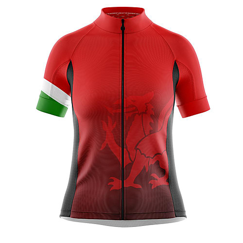 

21Grams Women's Short Sleeve Cycling Jersey Summer Spandex Polyester Red Dinosaur Bike Jersey Top Mountain Bike MTB Road Bike Cycling Quick Dry Moisture Wicking Breathable Sports Clothing Apparel