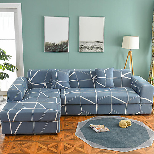 

Print Dustproof Stretch Slipcovers Stretch Sofa Cover Super Soft Fabric Couch Cover Fit For 1 to 4 Cushion Couch And L Shape Sofa (You will Get 1 Throw Pillow Case as free Gift)